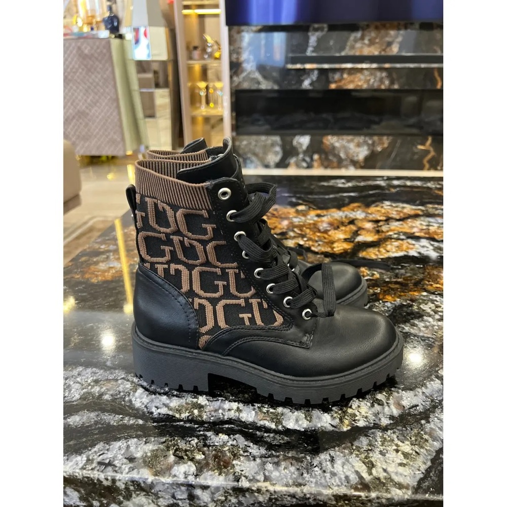 Guess Monogram Combat Boots